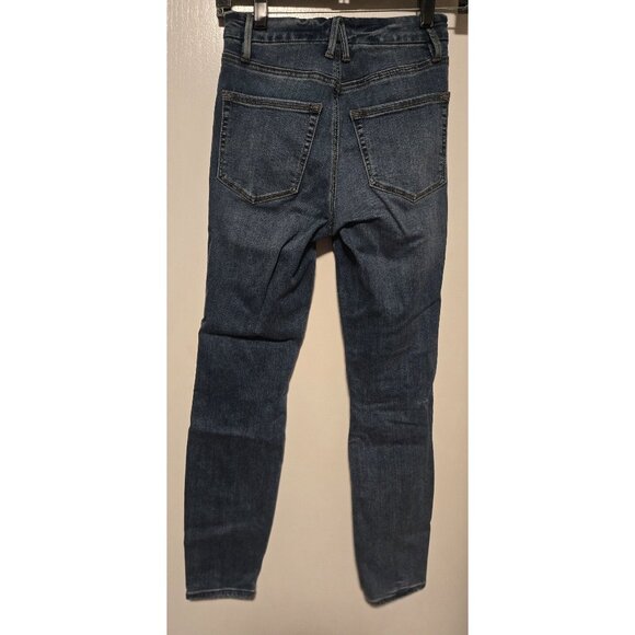 Good American Distressed High Rise Skinny Jeans size 0 - Picture 2 of 3